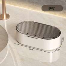 1pc Double Layer Soap Dish With Drain Cover, Lightweight And Luxury Portable Dust-Proof Soap Container Bathroom Bathroom Accessories Bathroom Tools - Multicolor - View 3