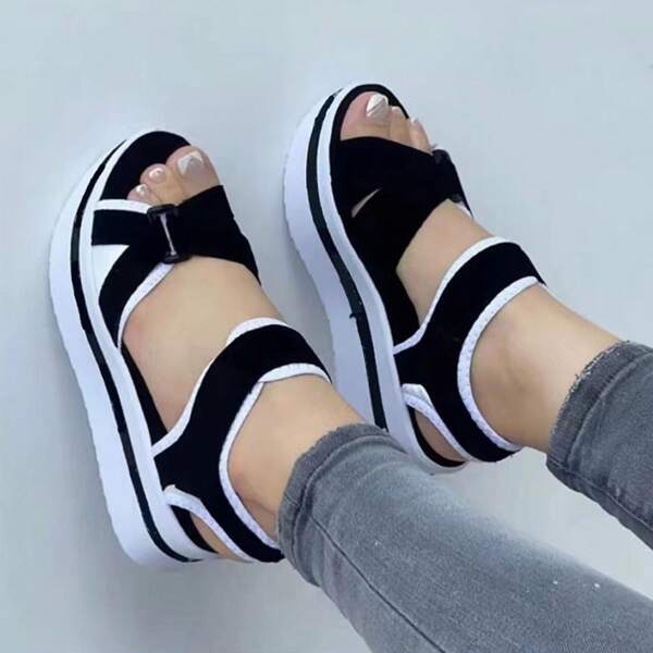Women's High Heel Sandals - Casual Summer Outdoor Wedges With Adjustable Platform For Comfortable Travel & Leisure