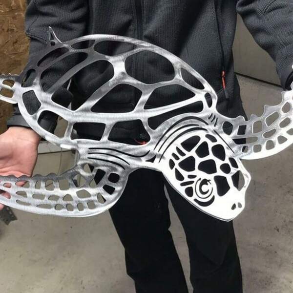 1 pezzo Decorazione da parete in metallo a forma di tartaruga marina traforata, opera d'arte a tema marino per camera da letto, soggiorno, decorazione esterna, regalo, adatta per la decorazione moderna della casa, decorazione domestica, decorazione della stanza, decorazione della camera da letto