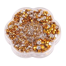 5000pcs/Box, 2mm 3mm 4mm 5mm 6mm, 5 Sizes, Silver Base Crystal Beads Stones,Flower Shape Box Packed, Round Flatback Rhinestones Multi Colors Crystal Gems Non HotFix DMC Jewelry Beads Glass Stones Diamond 3D Pattern Design Accessories Glitter Manicure Decal Decorations For Clothes,Bag,Shoes,Cups,Phone Covers,Handicrafts,Diy Trim.