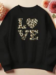 Love Gatinho Oncinha Love GOLA Crewneck Sweatshirt Blouse - 黑色 - 查看 2