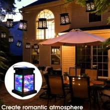 2x Waterproof LED Solar Powered Hanging Lantern Lights Outdoor Garden Table Lamp - Multicolor - View 4