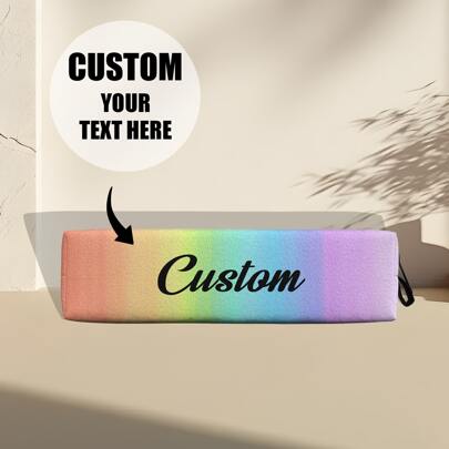 1pc Customizable Pencil Case/Cosmetic Bag/Storage Pouch, Personalized Design (Photo, Name, Illustration), Lightweight Zippered Bag, Pencil Holder, Classic Style, Suitable For School/Student/Back To School