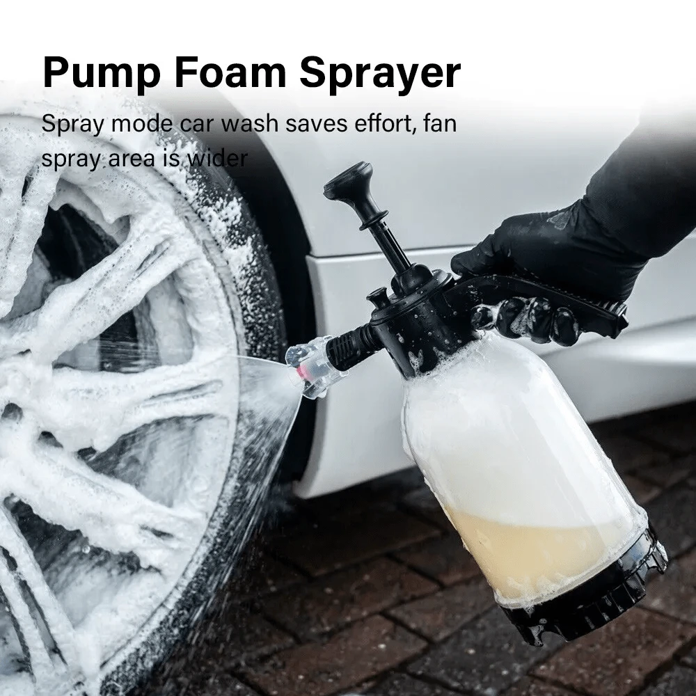 2L Hand Pump Foam Sprayer Hand Pneumatic Foam Cannon Snow Foam Car Wash Spray+ Perfume Perfume Accessories,Kitchen - White - View 1