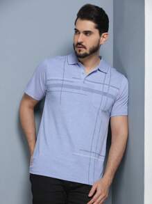 Men's Polo Shirt Summer 2024 With Button And Elastic 5 Colors - Royal Blue - View 5