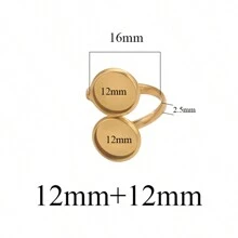 10pcs 304 Stainless Steel Ring Tray 16mm Twisted Adjustable Blank Convex Glass Bottom Tray DIY Handmade Jewelry Tray Finger Rings - Ring Setting - View 14