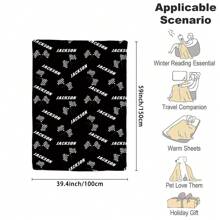 1pc Personalized Customed Flannel Blanket,  Customization Your Name  Flannel Blanket, Soft And Warm Memorable Moments Commemorative Blanket, Great Holiday Gift For Classmates, Friends, Family And Lovers, Used For Nap, Camping, Travel