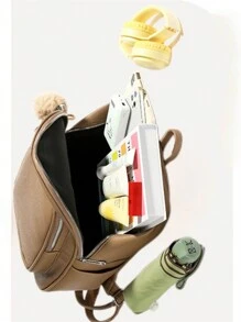 Women Fashion Backpacks - màu nâu - Xem 4