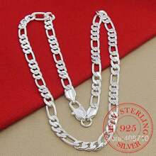 Men's Necklace 3x1 925 Silver PLATING 60cm - 8MM - 查看 1
