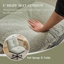 Oversize Seat Cirss Cross Chair With Wheels, Elegant Design Computer Chair, Adjustable Height 360° Rolling Swivel Home Office Chair For Small Space, Dressing Room, Living Room - 灰色 - 查看 6