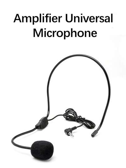 Auriculares con micrófono con cable universal de 3,5 mm compatible con amplificadores, altavoces, sistemas de megafonía y talla grande
