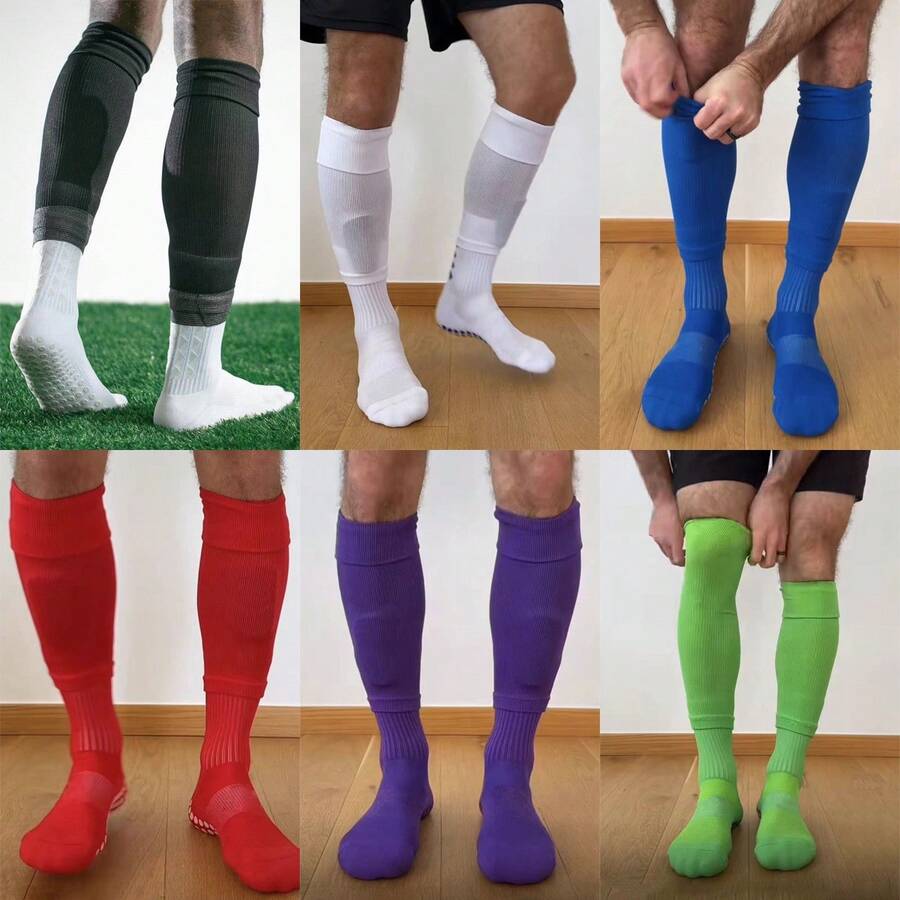 1 Pair Extra-Long Outdoor Sports Soccer Leg Warmers, Football Knee Pads, Anti-Friction Leg Warmers For Players - Black - View 1