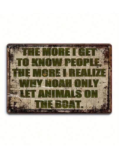 Pessoas citam placa de lata de metal vintage, decoração de casa, decoração de quarto, decoração de parede, decoração de banheiro, decoração de bar, decoração de café, decoração de garagem, decoração de fazenda, 12 x 8 polegadas