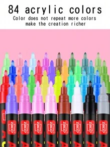 1 支亚克力马克笔 36/60/84/120 色可选，细头，防水，无味，可堆叠，适用于彩色素描、艺术绘画、制作圣诞节、感恩节、新年、复活节、节日礼物、卡片、金属、陶瓷、玻璃、万圣节装饰品 - 丙烯馬克筆 - 查看 2