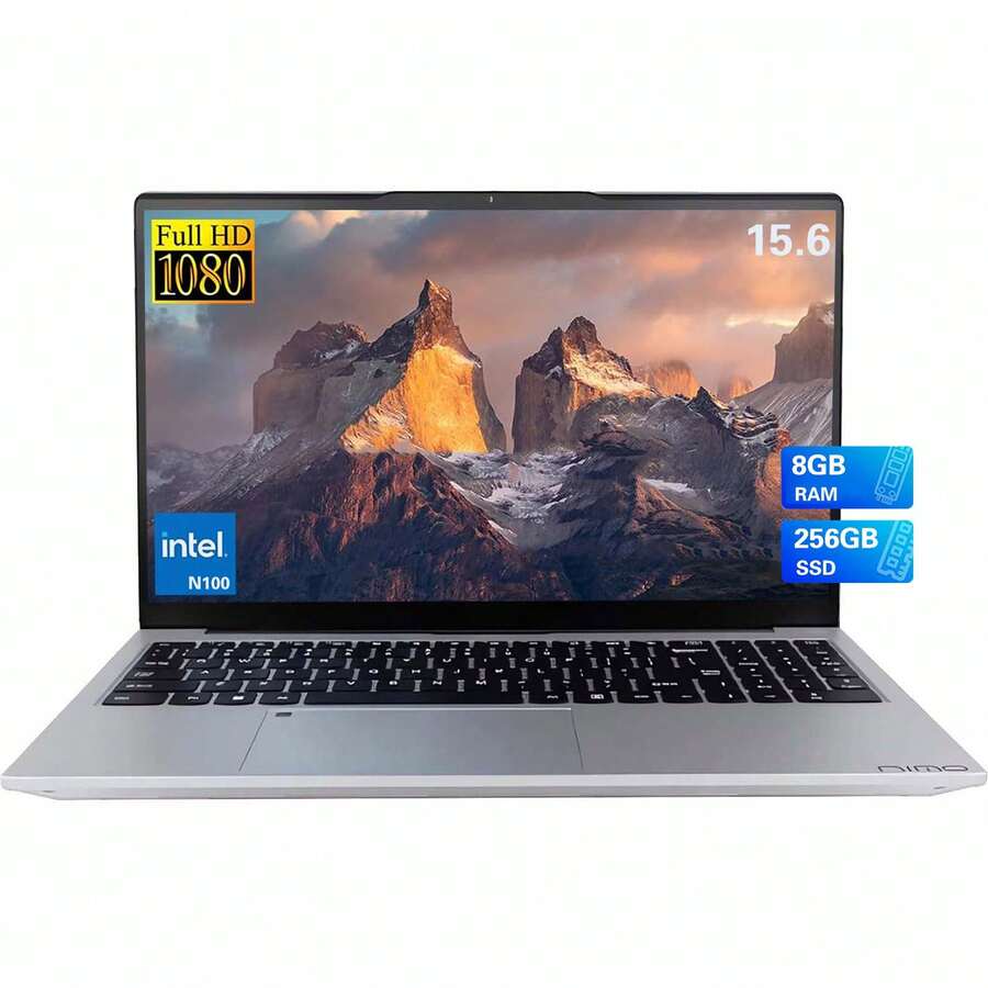 15.6 FHD Lightweight Laptop, Intel Quad Core-12th N100 Processor With A Maximum Speed Of Up To 3.4GHz, 8GB RAM, 256GB SSD, FHD IPS (1920x1080), Suitable For Business Use. It Comes With A Backlit Keyboard, Fingerprint Functionality, A 2-Year Warranty, WiFi 6, BT 5.2, Win11