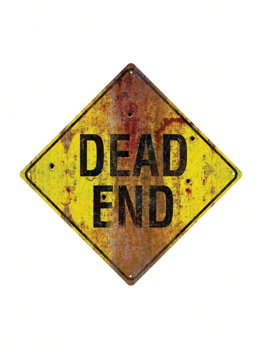 Dead End Vintage Metal Tin Sign, Home Decor, Room Decor, Wall Decor