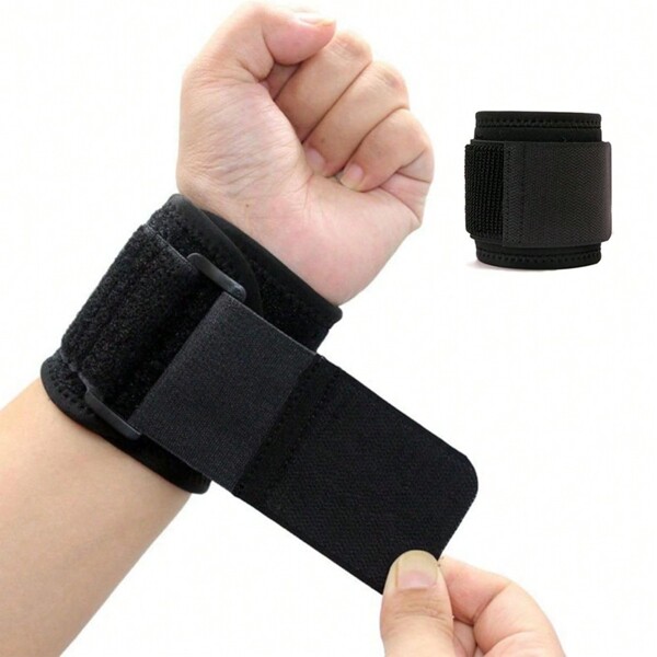 2/1PC Autumn Outdoor Breathable Soft Black Wristband Compression Adjustable Sports Wristband Soft Wrist Support Brace For Gym Weightlifting Badminton Tennis