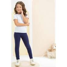 KIT 2 Leg Pants Cotton Leggings School Uniform Children's Youth Female Girl Size 1 To 16 - màu xanh lá - Xem 3