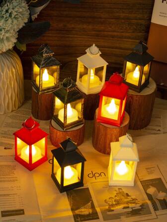 24pcs/Set Plastic Mini Double Layer Windproof Lamps, Suitable For Home, Table Decor, Camping, Party, Festival, Modern Transparent Flameless LED Candle Lights