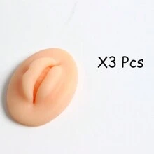 3pcs/Set Tattoo Practice Lips Light Skin /Dark Skin /Brown/White Silicone Microblading Practice Skin 3D Lip Skin Tattoo Cosmetic Makeup Lips Training