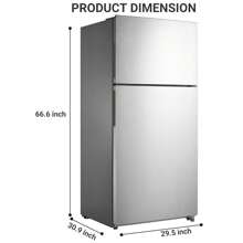 SMAD 30" Freestanding Top Freezer Refrigerator, 18.0 Cu. Ft. Frost Free Refrigerator, Full Size Refrigerator With Freezer, Garage Fridge, Standard Depth, Stainless Steel - 查看 2