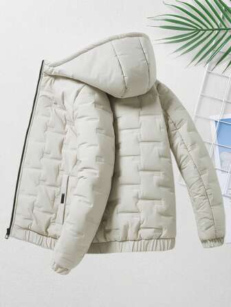 Men's  Hooded Jacket Thick Quilted Coat Outwear