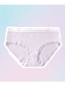 4 calzones lindos para niñas de canalé, cintura elástica, suaves, transpirables. Pantaleta para niñas de canalé - Multicolor - Ver 7