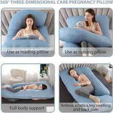 BATTOP Pregnancy Pillow For Sleeping,Maternity Pillow With Cooling Removable Cover,57 Inch Cooling Body Pillow,Support For Back,Hips,Legs,Belly,Pregnancy Must Haves