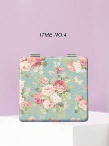 1个复古花卉系列折叠式便携手镜，轻巧易携，高品质银色纳米电镀镜框，适用于各种场合，可作赠品、旅行用品，价格实惠，是旅行必备佳品。 - 彩色 - 查看 6