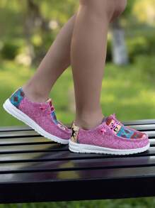 1 par Mocassins Planos Leves, Respiráveis e Confortáveis para Meninas, Boêmio/Casual, Adequado para as 4 estações, Tamanho Pequeno em 1 Número