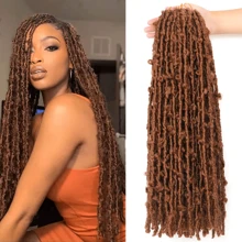 Butterfly Locs 钩针编织发 18 英寸 1/5 包预成环仿旧钩针编织辫子最自然的女性接发（18 英寸（1/5 包），30 ） - 摩卡棕 - 查看 1