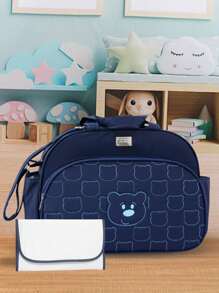Maternity Bag Kit With Changing Pad Baby Boy Girl Unisex 3 Pieces - 藏蓝色 - 查看 2