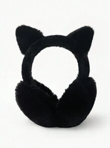 1 件可爱猫耳羊毛耳套，女士冬季配饰 - 彩色 - 查看 3