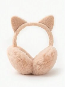 1 件可爱猫耳羊毛耳套，女士冬季配饰 - 彩色 - 查看 5