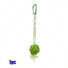 Naturalny rattan i łańcuch PE zabawka dla papugi, zawieszka, odpowiednia dla ptaków, chomików i innych małych zwierząt do żucia, różne rozmiary, losowe akcesoria kolorowe, do użytku przez cały rok