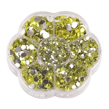 5000pcs/Box, 2mm 3mm 4mm 5mm 6mm, 5 Sizes, Silver Base Crystal Beads Stones,Flower Shape Box Packed, Round Flatback Rhinestones Multi Colors Crystal Gems Non HotFix DMC Jewelry Beads Glass Stones Diamond 3D Pattern Design Accessories Glitter Manicure Decal Decorations For Clothes,Bag,Shoes,Cups,Phone Covers,Handicrafts,Diy Trim.