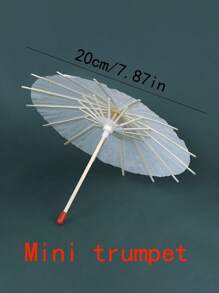1pc Handpainted Umbrella, Blank Oiled Paper Umbrella, Wedding Umbrella - White - View 11