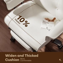 Big And Tall Office Chair 400LBS, Reclining Office Chair With Footrest And Wide Seat, Executive Desk Chair With High Back,Comfortable Computer Task Chair For Home Office White