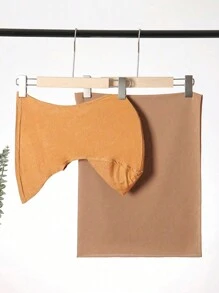 1 Peça Cachecol de Chiffon Com Touca de Inverno Para Mulheres, Novidade com Cores Solidas/Coloridas