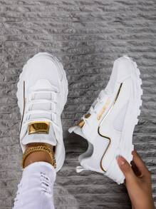 Women's New Breathable Versatile Simple White Lightweight Flat Sneakers, Non-Slip Soft Sole Casual Sports Shoes