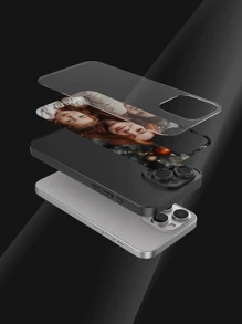 1 pieza Funda de teléfono de vidrio personalizada con foto y nombre compatible con iPhone 15 Pro Max/17 Pro Max/Air/16 Pro Max, S24 Ultra, OnePlus y otros modelos - Negro - Ver 4