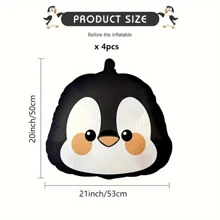 4 palloncini a forma di testa di pinguino carini, decorazioni per feste antartiche, feste di Natale, feste invernali, feste di Capodanno, feste di compleanno
