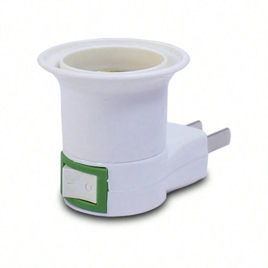 E27 enchufe de luz LED a convertidor adaptador de enchufe tipo EE. UU. para bombilla con interruptor 110-240V - Blanco - Ver 1