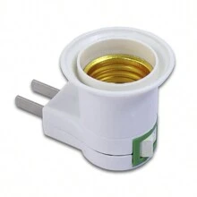 E27 enchufe de luz LED a convertidor adaptador de enchufe tipo EE. UU. para bombilla con interruptor 110-240V - Blanco - Ver 5