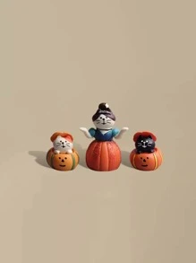 Halloween Decorations - Cute Cat & Pumpkin Desk Decor, Stress Relief Birthday Gift - 1 Item - View 19