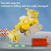 Push And Go Friction Powered Construction Vehicles - Excavator, Steamroller, Toy Cars For Kids - Multicolor - View 6