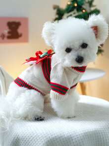 1 chiếc áo len Giáng sinh cho chó mèo - Màu be - Màu be - Xem 6