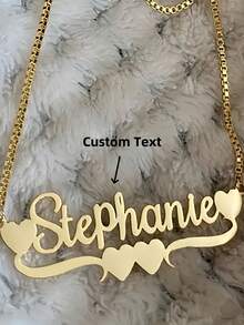 1 件金银爱浪漫个性化英文字体名字项链可调节颈链珠宝情人节礼物送给朋友、家人、妻子作为礼物，送给女朋友、妈妈、家人、朋友的理想礼物，适合周年纪念、生日、日常佩戴、舞会、母亲节、情人节、毕业典礼、婚礼 - 彩色 - 查看 1