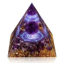 Orgone Pyramid For Positive Energy, Orgonite Healing Crystal Pyramids For Reduce Stress Chakra Reiki Healing Meditation Attracts Lucky And Success - 紫水晶-b - 查看 1