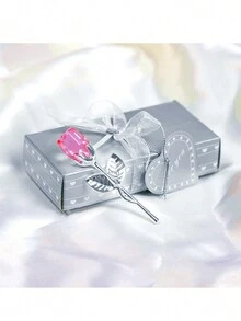 1pc Mini Glass Rose Crystal Flower Artificial Flower Decoration For Office Desktop, Wedding, Party, Valentine's Day Gift (Gift Boxed, Random Gift Box Color) - Multicolor - View 9